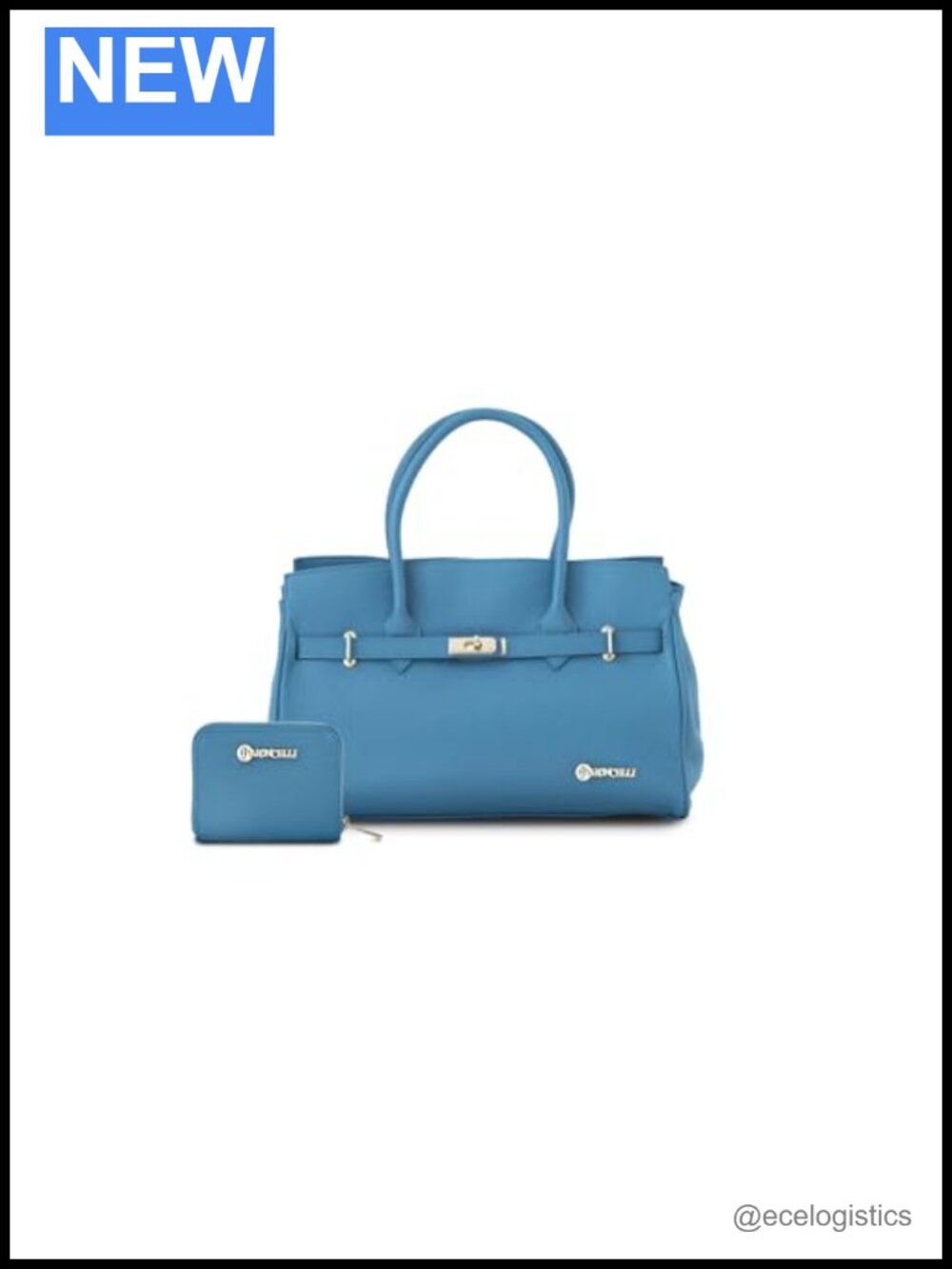 Genuine Italian Leather Tote Handbag Large with Wallets Bundle